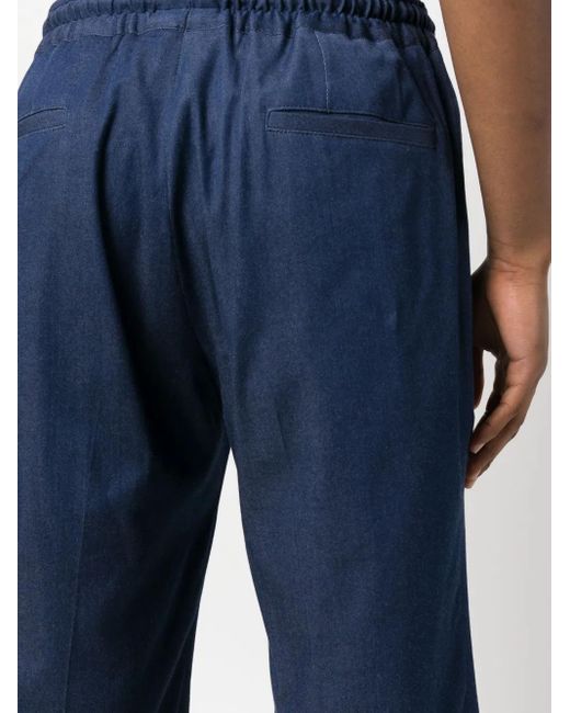 Kiton Blue Elasticated Denim Shorts for men