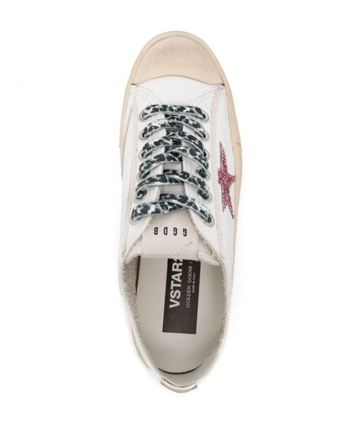 Golden Goose Deluxe Brand Pink V-star Distressed Sneakers