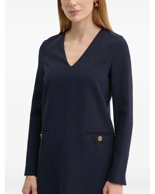Twinset Blue Button Pockets Mini Dress