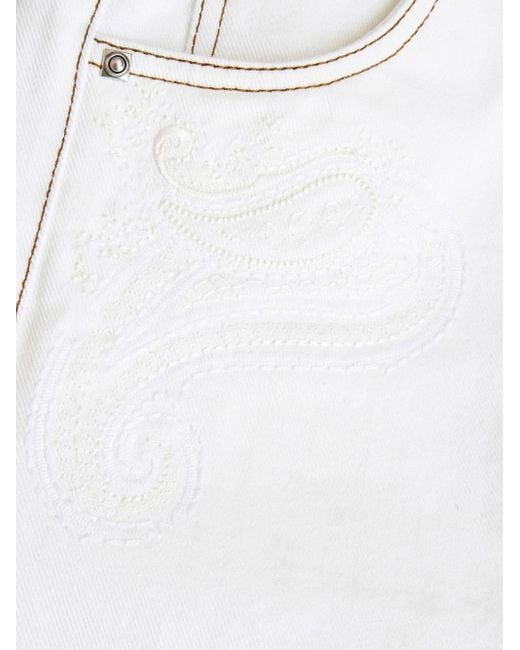Jeans palazzo paisley di Etro in White