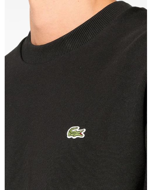 Lacoste Black Logo-Patch Sweatshirt for men