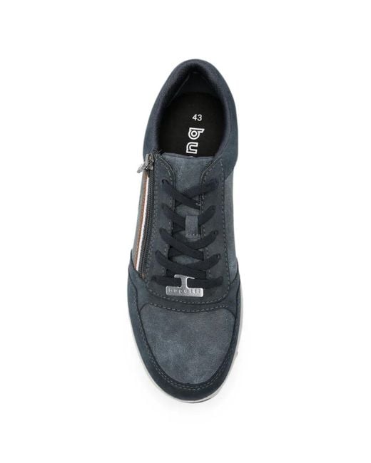 Bugatti Gray Zip-Detail Panelled Sneakers for men