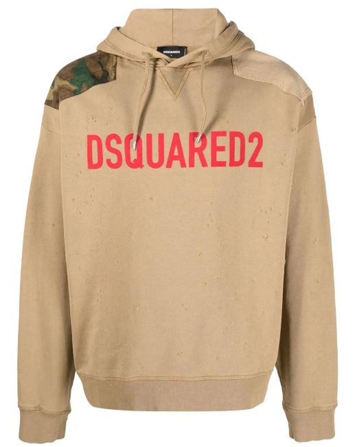 DSquared² Brown Logo-print Hoodie for men