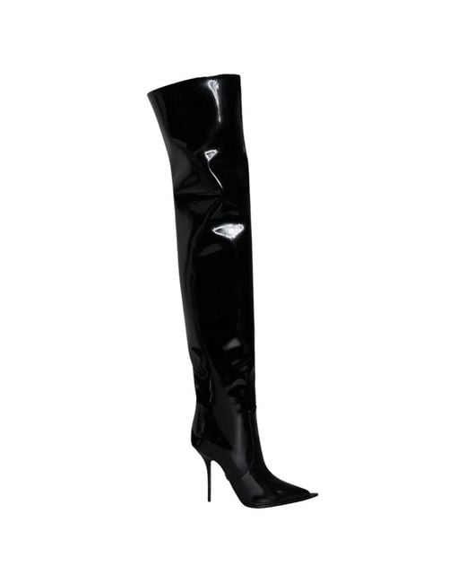 Dolce & Gabbana Black Cardinale Patent-Leather Boots