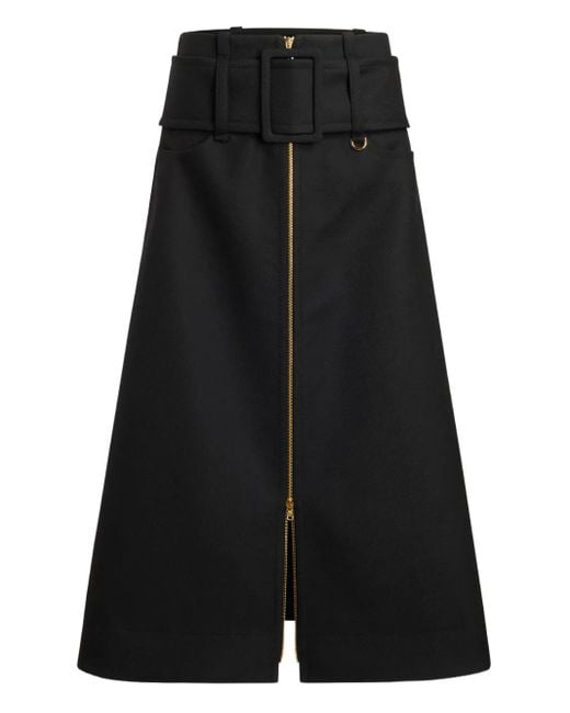 Falda midi con cremallera Patou de color Black