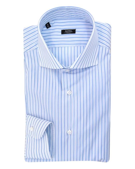 Barba Napoli Blue Striped Shirt for men
