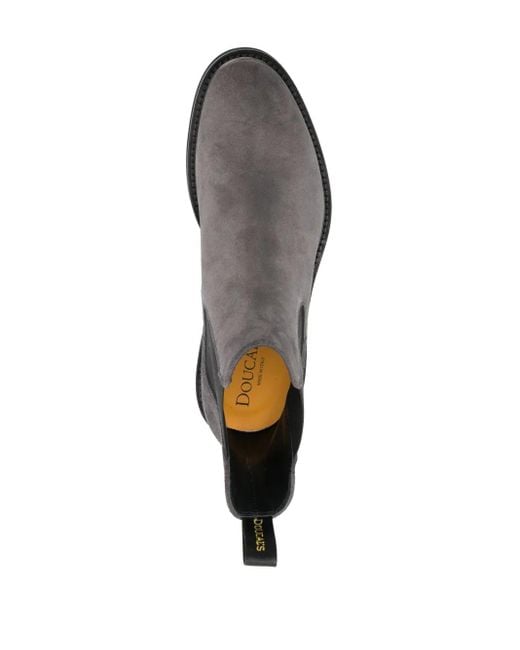 Doucal's Black Pull-On Suede Chelsea Boots for men