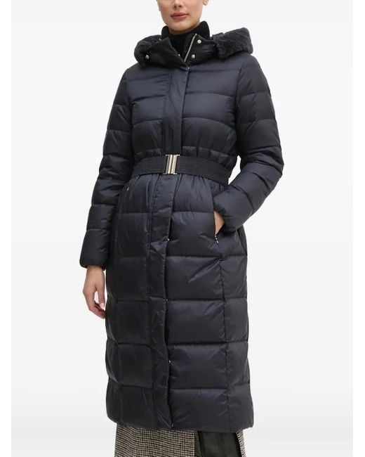 Geox Black Quilted Belted Puffer Jacket