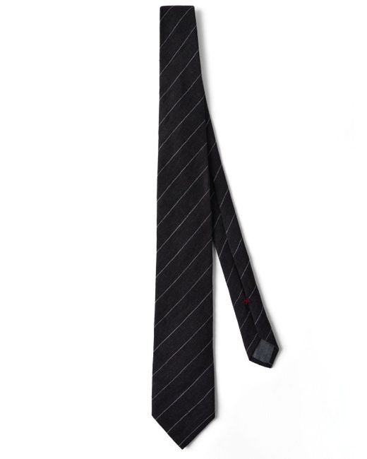 Cravatta gessata di Brunello Cucinelli in Black da Uomo