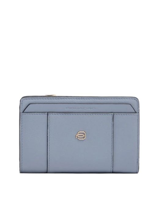 Piquadro Blue Zip Closure Wallet