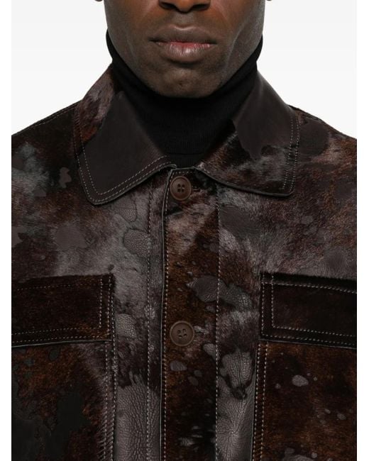 Veste En Daim À Poches Plaquées Salvatore Santoro pour homme en coloris Black