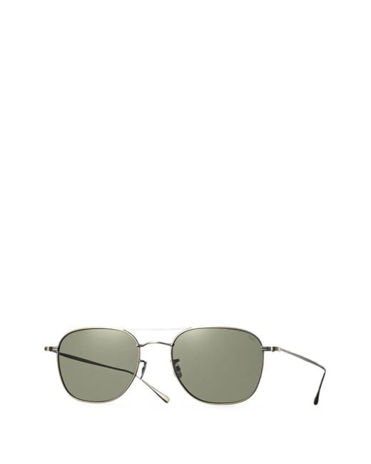 Eyevan 7285 Metallic 1014 Double-Bridge Rectangle-Frame Sunglasses