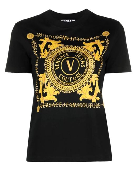 T-Shirt À Logo Imprimé Versace Jeans Couture en coloris Black