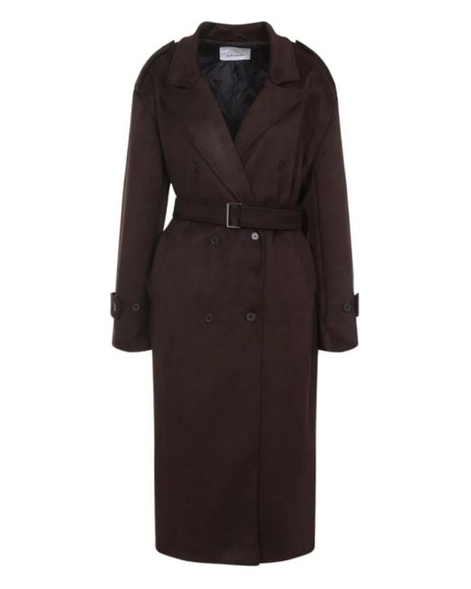 Frankie Shop ベルテッド ダブルコート Black