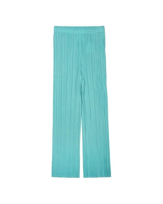 Pleats Please Issey Miyake Blue May Pleated Trousers