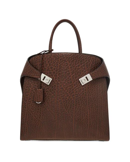 Ferragamo Hug Tote Bag mit Gancini-Schnalle in Brown für Herren
