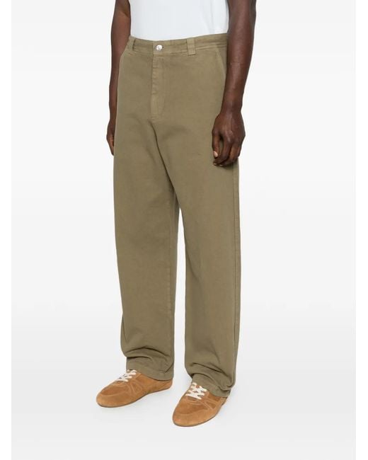 A.P.C. Natural Buttoned Straight Trousers for men