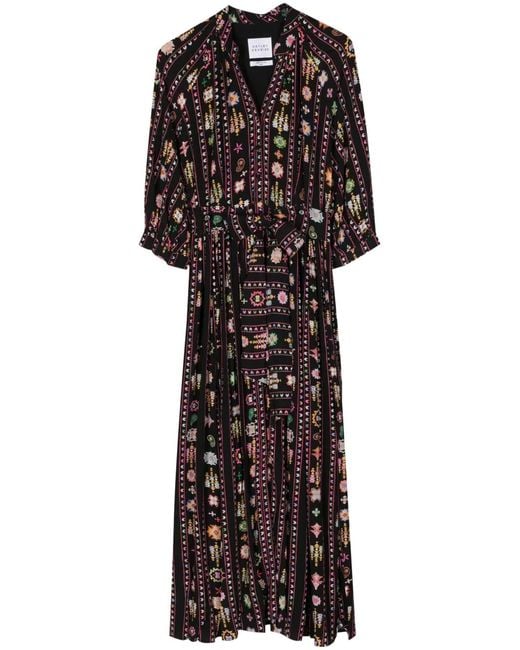 Hayley Menzies Black Embroidered Shirt Dress