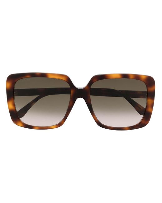 Occhiali da sole rettangolari di Gucci in Marrone | Lyst