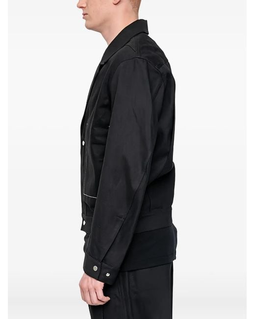 JOE CHIA Black Maz Zip-Detail Denim Jacket for men