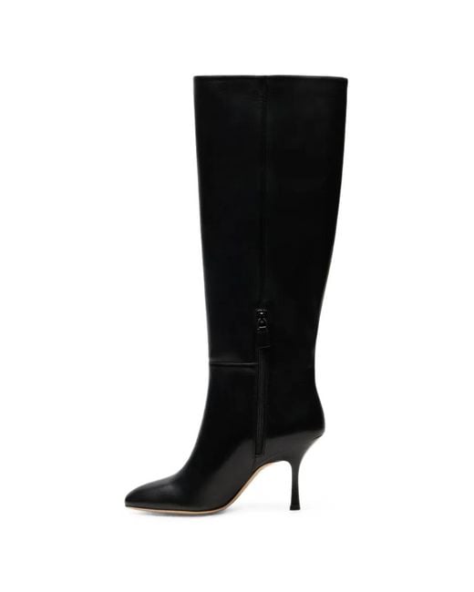 Stuart Weitzman Black Madison Almond-Toe Boots