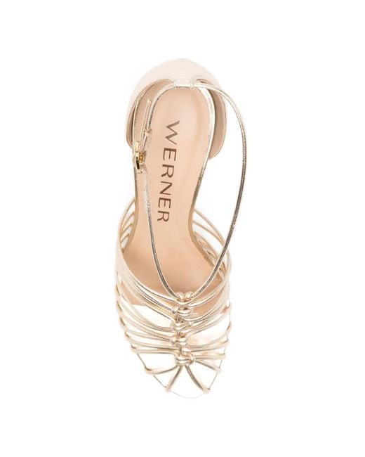 Werner White Strappy Cage Sandals