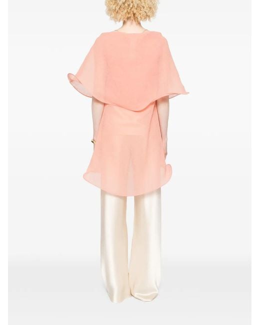 Genny Pink Draped-Design Top