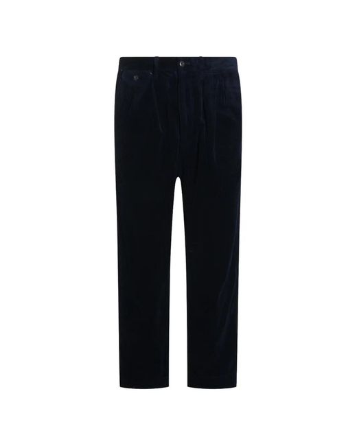 Polo Ralph Lauren Black Corduroy Pleated Trousers for men