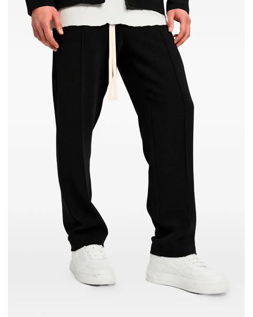 Hamza Black Drawstring Trousers for men
