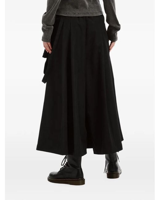 Musium Div. Black Pleated Buckle-Detail Palazzo Pants