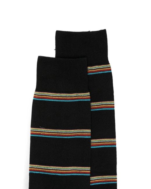 Paul Smith White Stripe-Pattern Socks for men