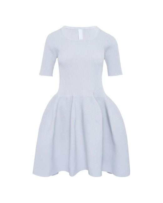 CFCL White Pleated Short-Sleeve Mini Dress