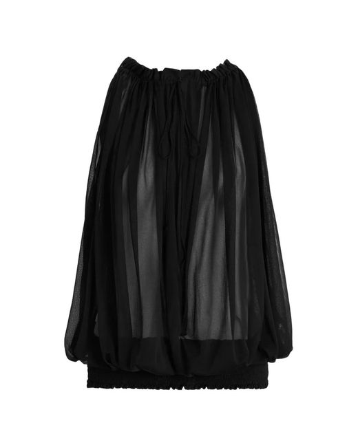 Balmain Black Sleeveless Muslin Top