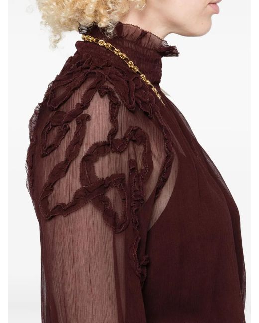 Blouse Volantée À Col Montant Ulla Johnson en coloris Purple