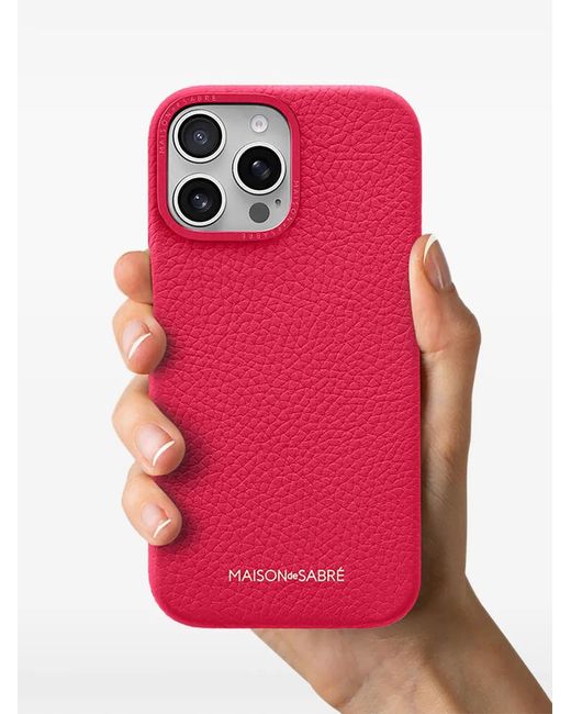 Maison De Sabre Pink Leather Iphone 16 Pro Phone Case
