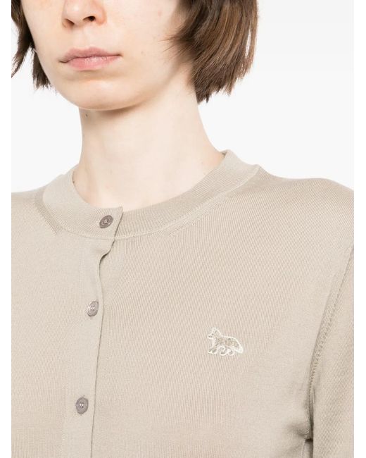 Maison Kitsuné White Baby Fox Short-Sleeve Cardigan