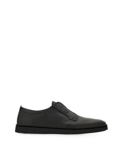Ferragamo Black Slip-On Derby Shoes for men