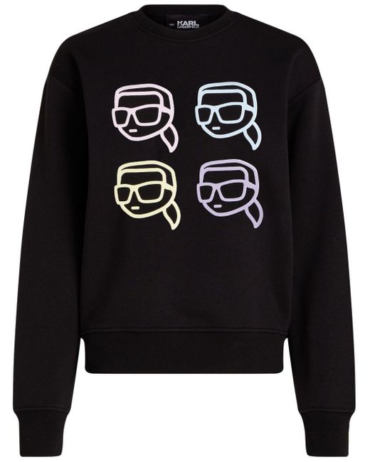 Karl Lagerfeld Black Ikonik Outline Sweatshirt aus Bio-Baumwolle