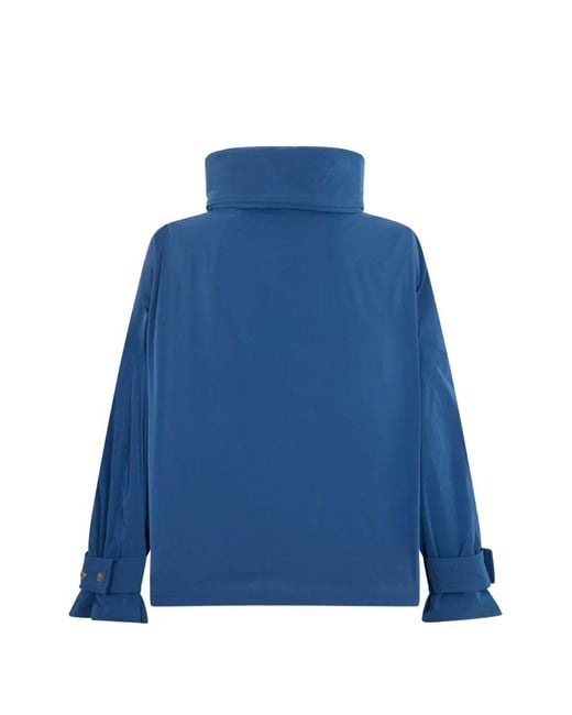 Moorer Blue High-Collar Button Jacket