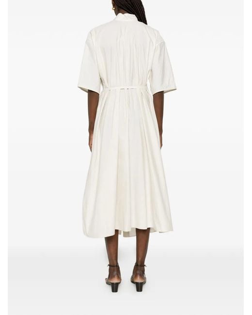 Lemaire White Robe Mi-Longue À Design Réversible