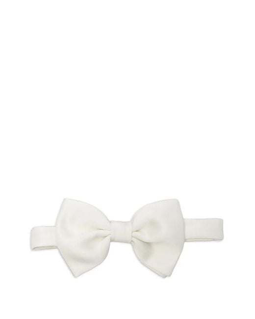 Tagliatore White Hook-Fastening Bow Tie for men