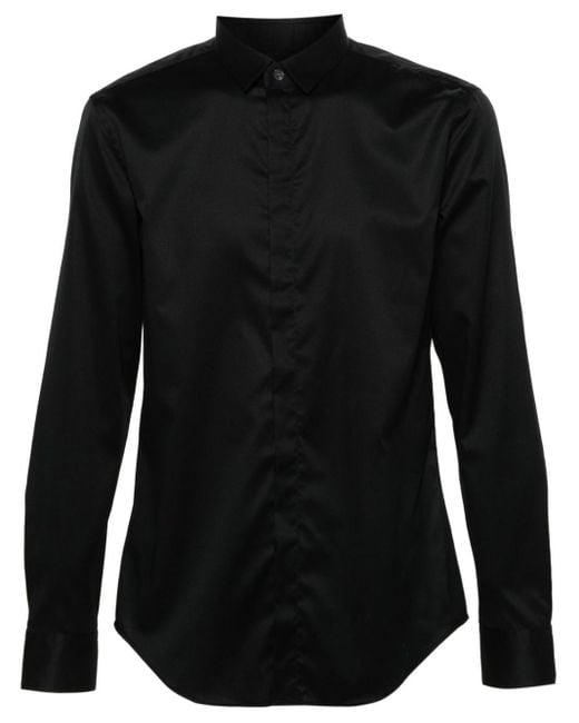 Emporio Armani Langärmeliges Hemd in Black für Herren