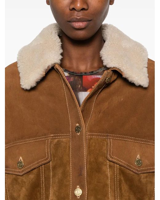 Golden Goose Deluxe Brand Brown Db Leather Suede Jacket Tobacco