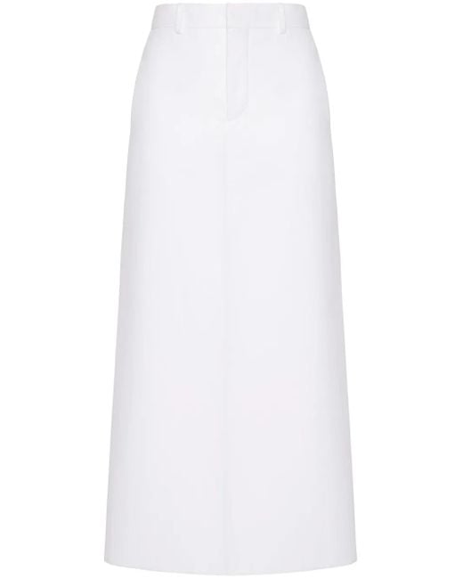 Valentino Garavani White Compact Poplin Skirt