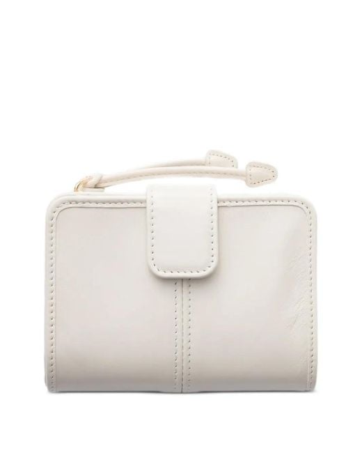Prada White Petit Portefeuille En Cuir