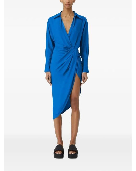GAUGE81 Blue Puno Silk Midi Dress