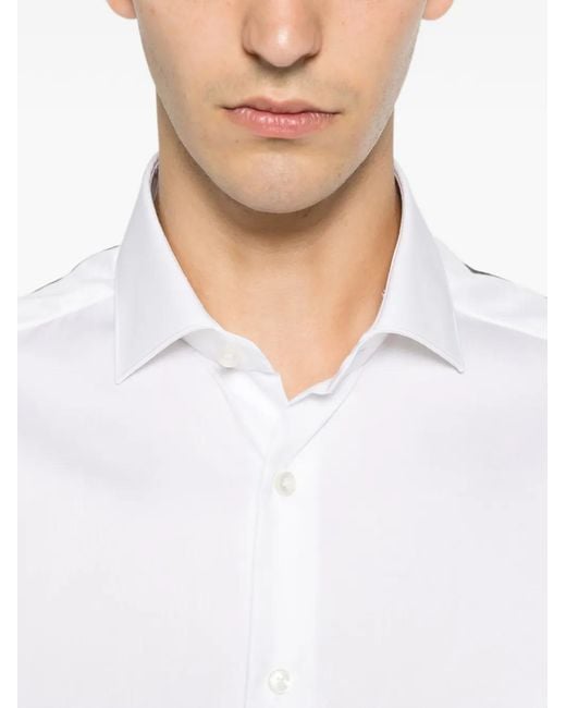 Xacus White Long-Sleeve Button-Up Shirt for men