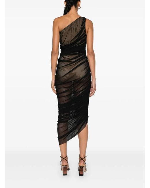 Norma Kamali Black Diana Jersey One-shoulder Midi Dress