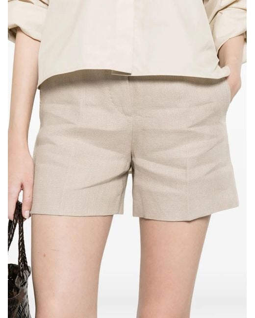 Max Mara Natural Linen Shorts