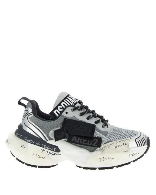 Zapatillas Faster con aplique de malla DSquared² de color White